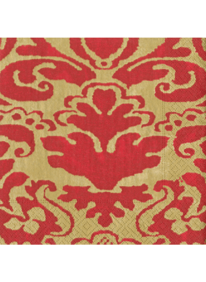 Palazzo Red Paper Dinner Napkins in Linen - 20 Per Package
