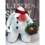 Sandy Pants Snowman with Cardinal Wreath
