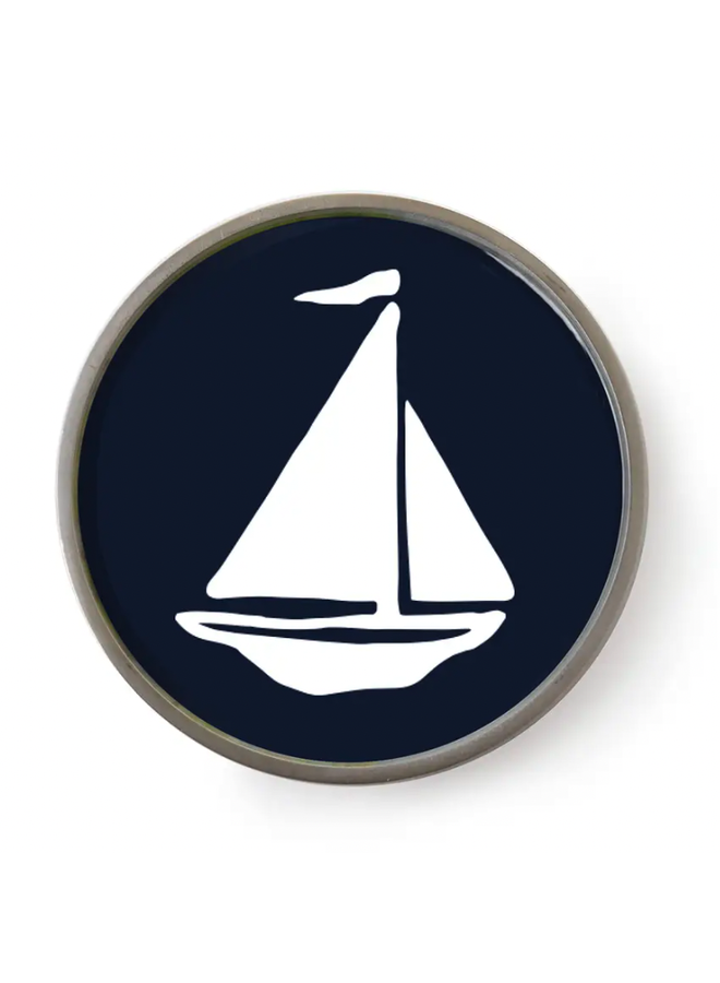 Navy Sailboat Wine Bottle Coaster