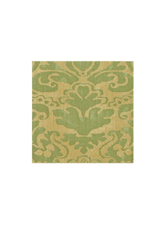 Palazzo Paper Cocktail Napkins in Moss Green - 20 Per Package