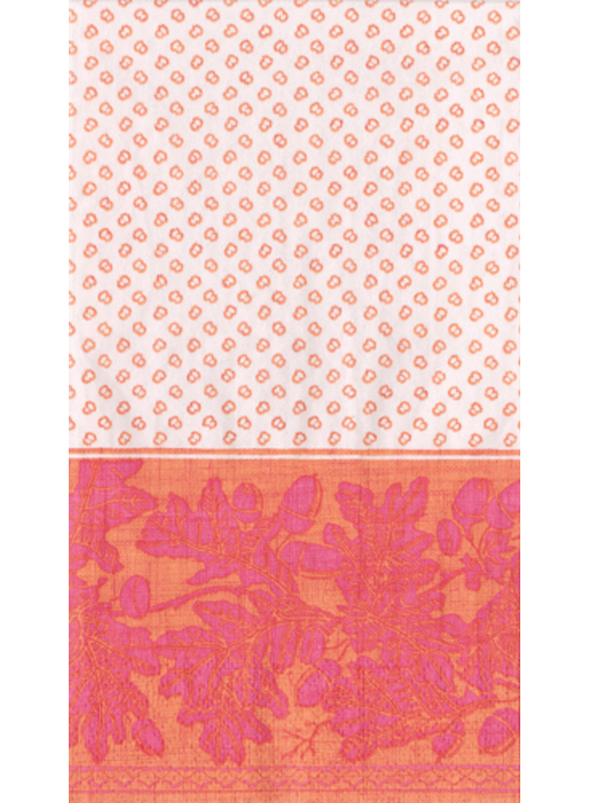 Oak Leaves & Acorns Orange/fuchsia Airlaid Guest Towel - 12 Per Package