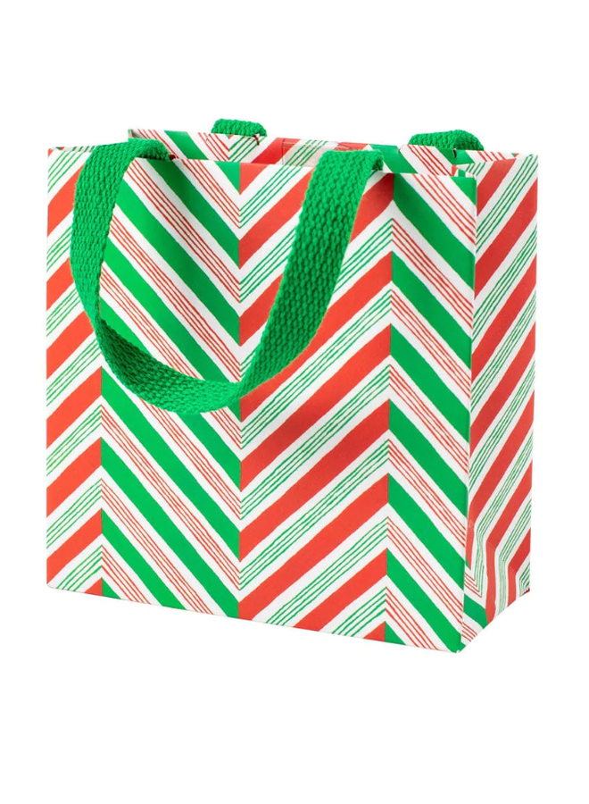 Candy Cane Stripes Small Square Gift Bag - 1 Each