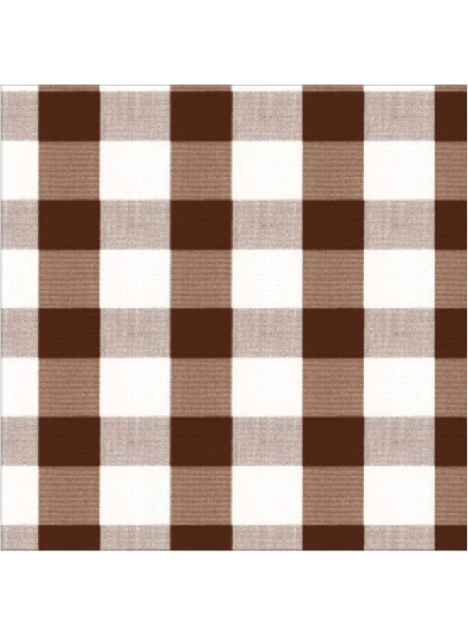 Gingham Paper Cocktail Napkins in Chocolate 20 Per Package