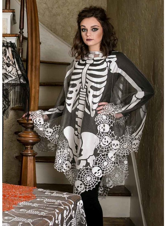 Skeleton Poncho - Pewter