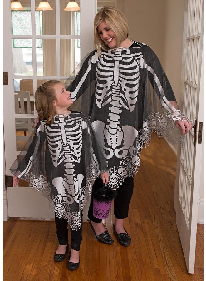 Skeleton Poncho - Pewter