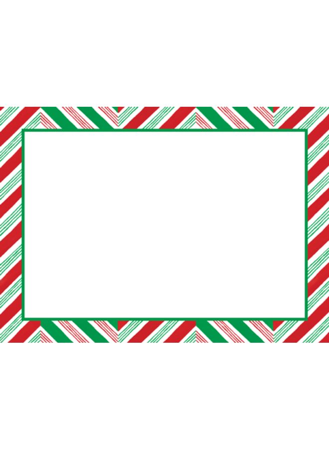 Candy Cane Stripes Self-Adhesive Labels - 12 Per Package