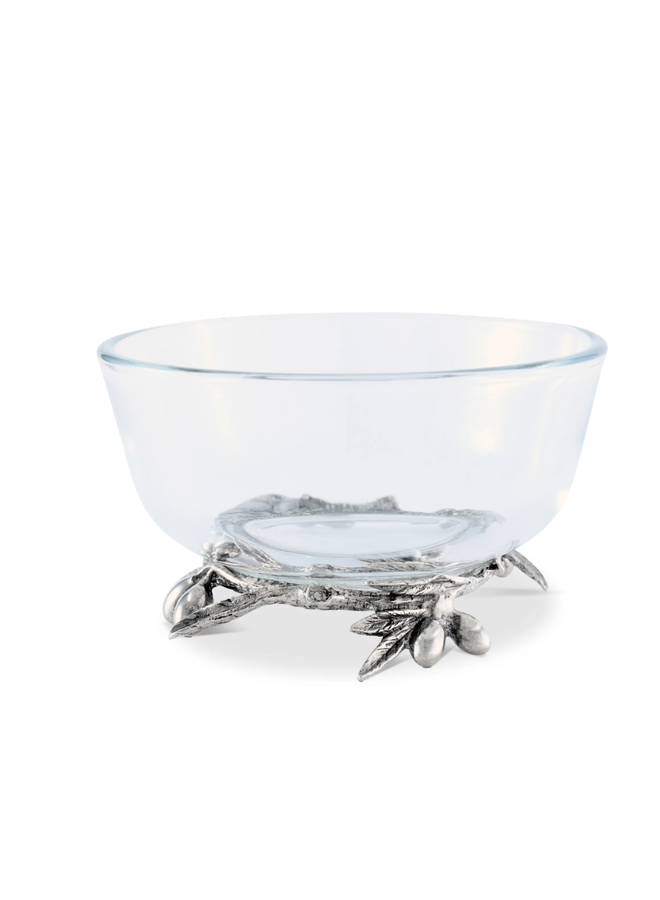 Olive Grove Glass & Pewter Bowl