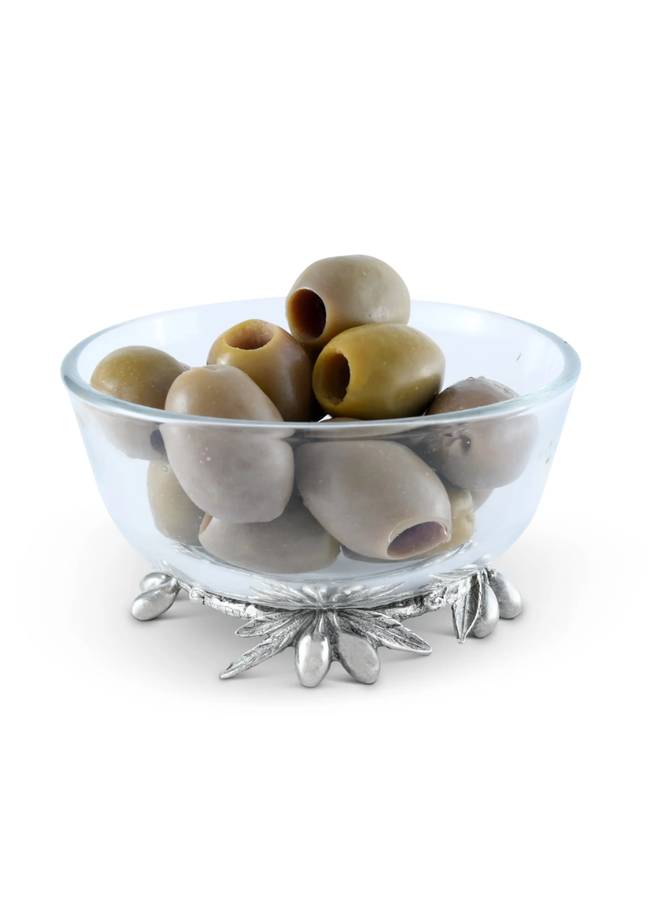 Olive Grove Glass & Pewter Bowl