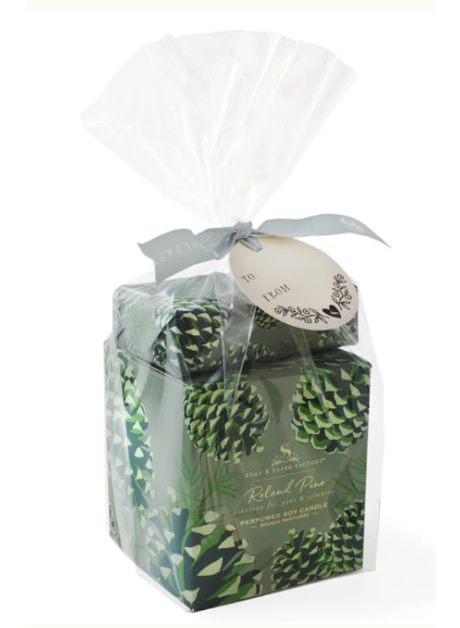 Roland Pine Large Soy Candle & Soap Gift Set
