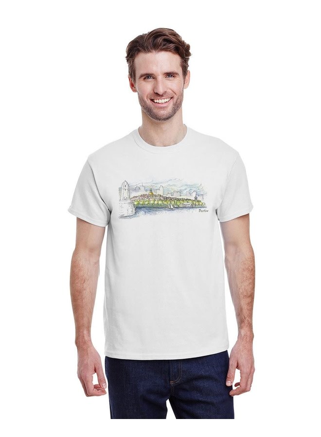 Boston Skyline T-Shirt Short Sleeve Unisex