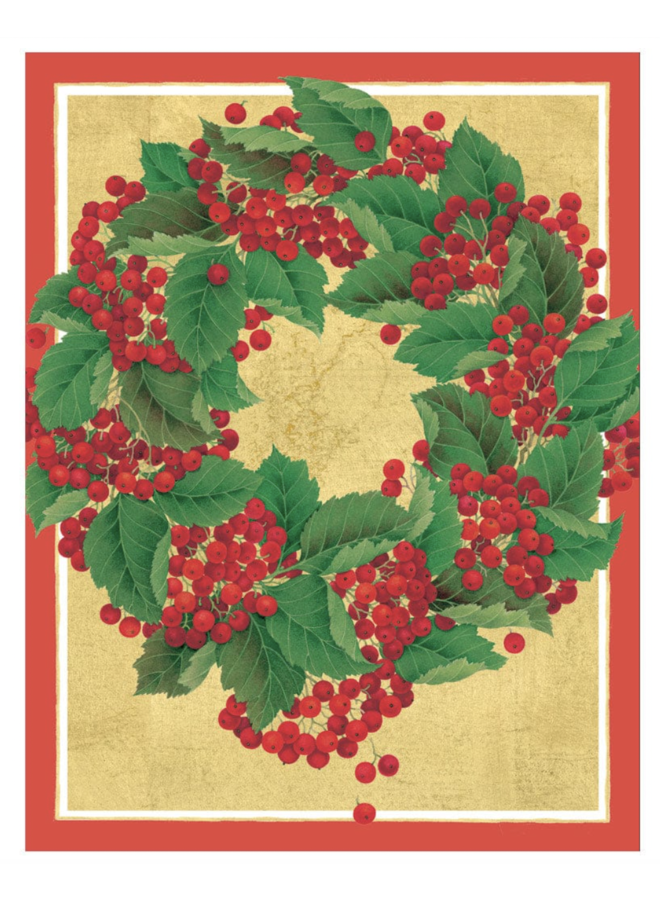 Berry Wreath Christmas Card Box 16 Count