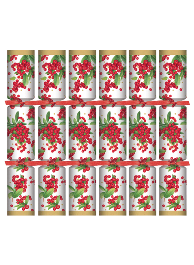 Christmas Berry Christmas Crackers - 6 Per Box 12"