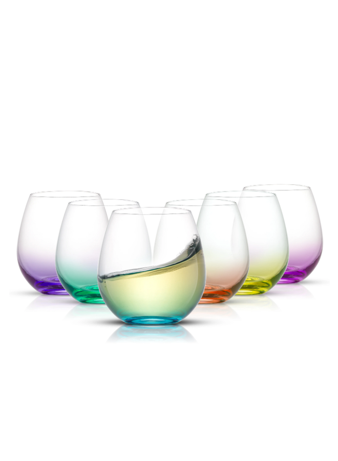 Hue Stemless Colored Wine Glasses Set of 6