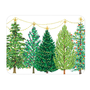 Christmas Trees With Lights Paper Placemats Rectangle- 12 Per Package