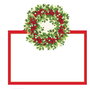 Holly and Berry Wreath Die-Cut Place Cards in Gold Foil - 8 Per Package