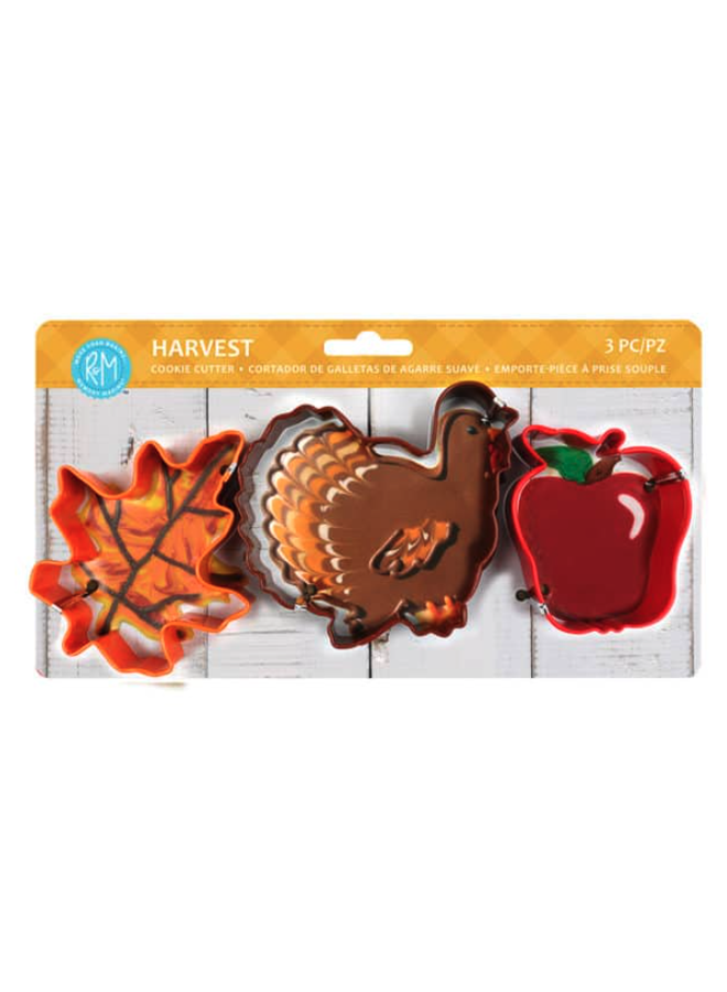 Harvest 3 PC Color Cookie Cutter Carded Set