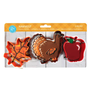 Harvest 3 PC Color Cookie Cutter Carded Set