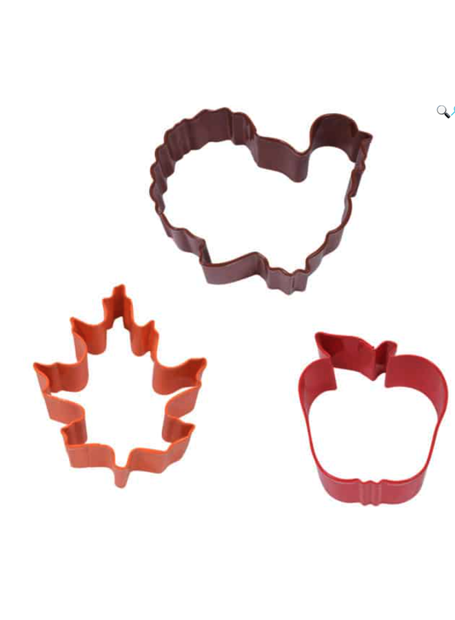 Harvest 3 PC Color Cookie Cutter Carded Set