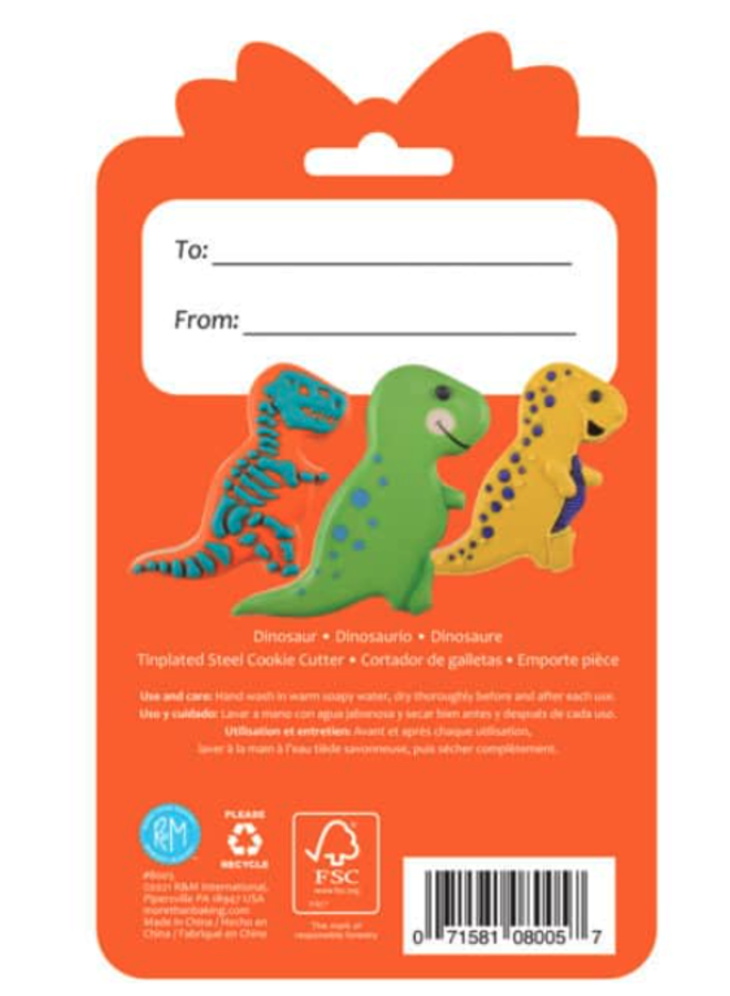 Dinosaur Cookie Cutter 4.75" Carded