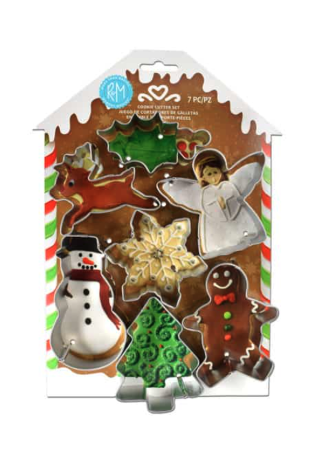 Christmas Cookie Cutters 7 PC Set on G/B House Card