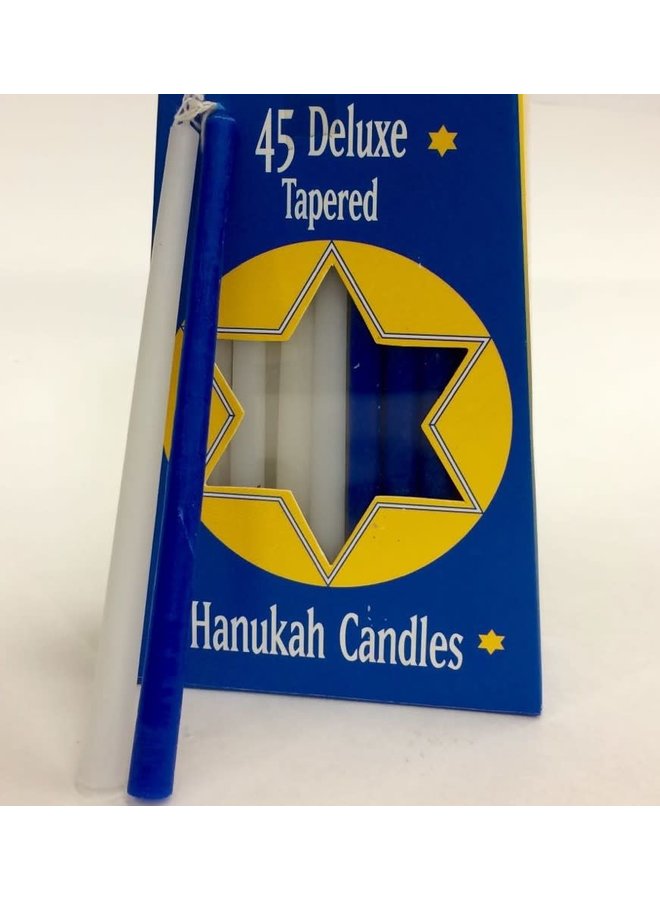 Blue & White Hanukah Candles 45 per box