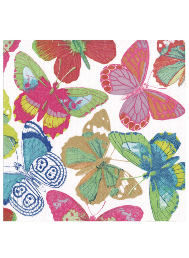 Butterflies Brights Cocktail Napkins - 20