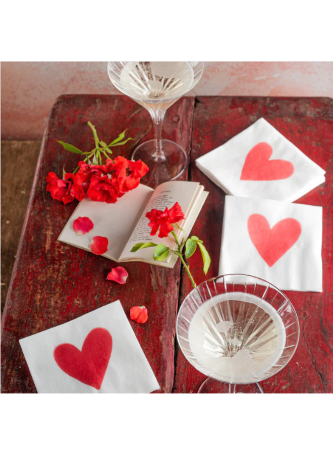 Papersoft Hearts Cocktail Napkins (Pack of 20)