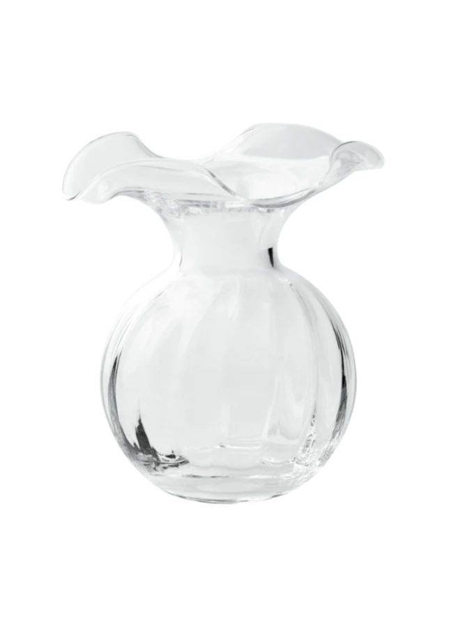Clear Small Fluted Vase 6.25”D,7”H, 28oz