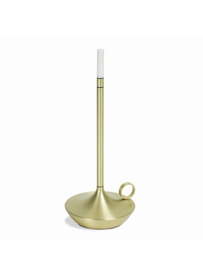 Wick Brass - rechargeable LED candlestick luminaire