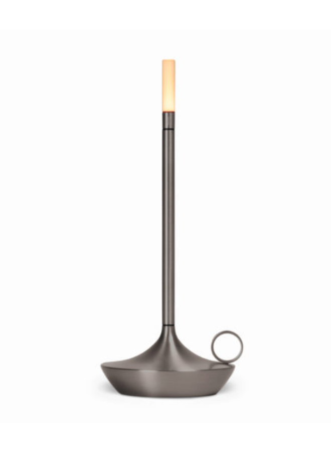 Wick Graphite - rechargeable LED candlestick luminaire