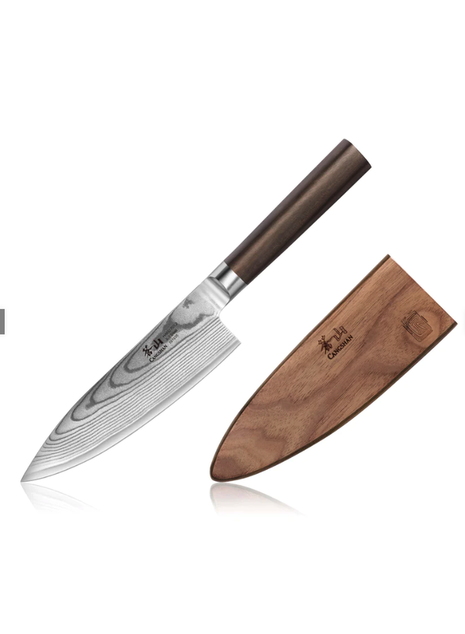 Haku Damascus Chef's Knife 6" w/Saya
