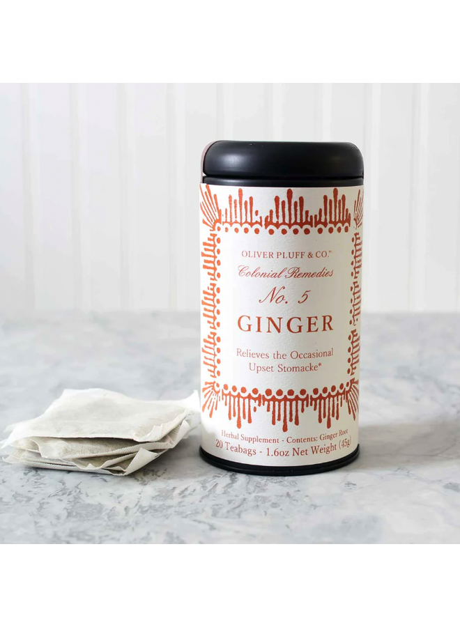 Colonial Remedies Ginger No 5 - 20 Tea Bags Per Tin