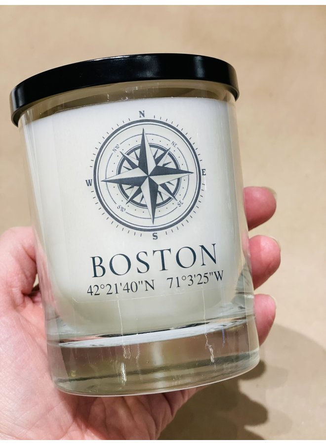 Boston Compass Rose Candle 13oz. - Seaside Mist Scent