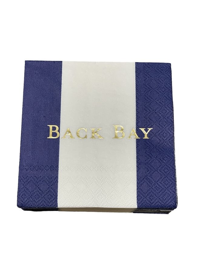Back Bay Cocktail Napkins with gold ink - 24 Per Package