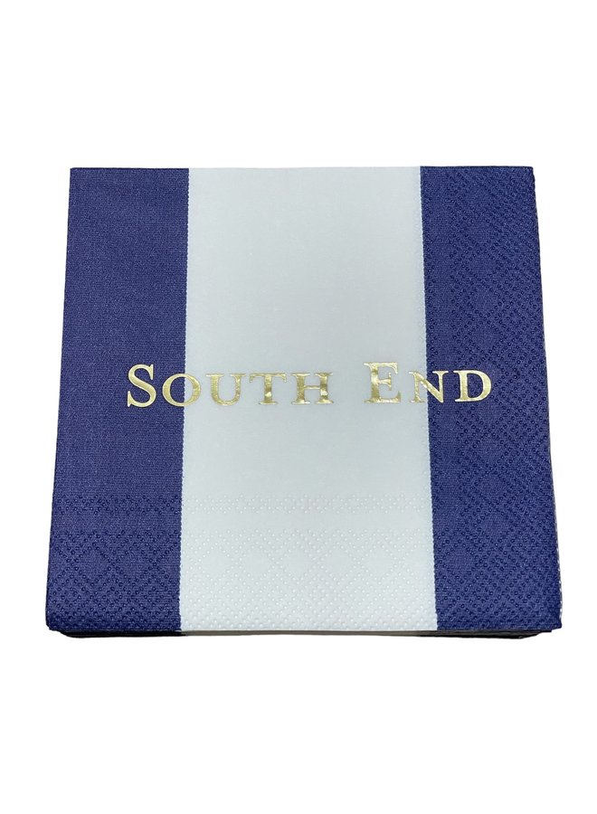 South End Cocktail Napkins with gold ink - 24 Per Package