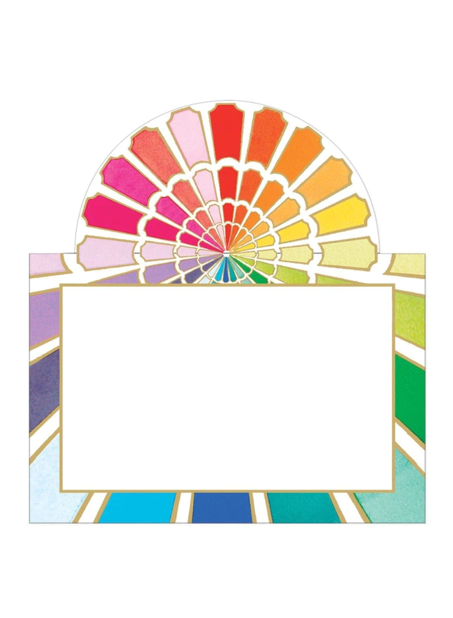 Color Wheel Die-Cut Place Cards - 8 Per Package