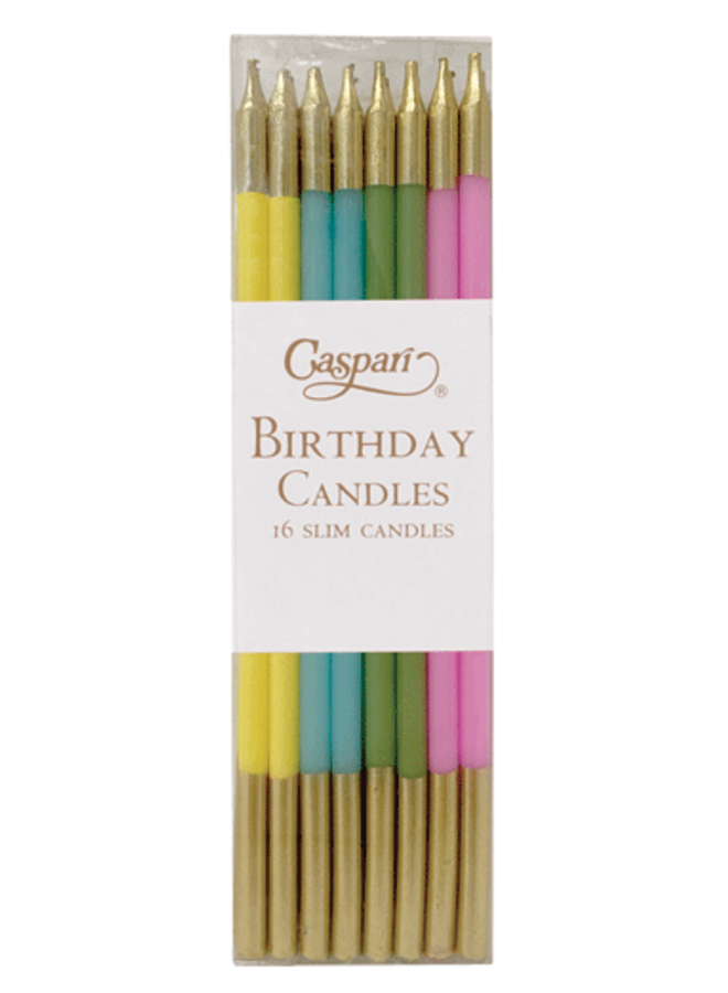 Birthday Slims-Mixed Pastels Candle Birthday Slims 16-In