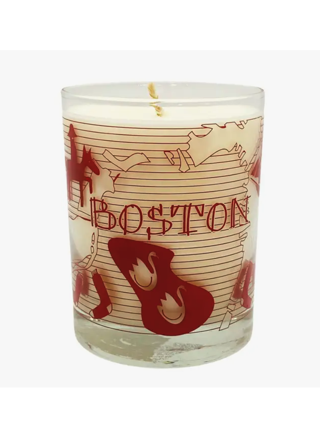 Boston Screen Printed 100% Soy Candle Cocktail Glass