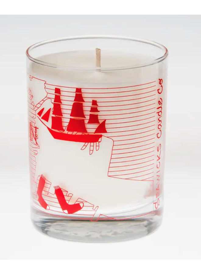 Boston Screen Printed 100% Soy Candle Cocktail Glass