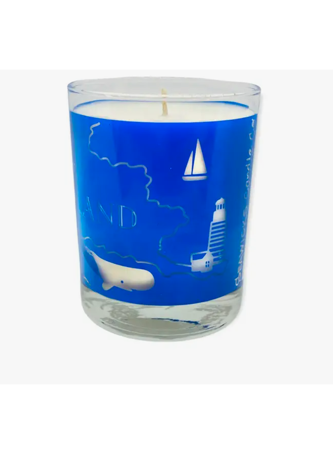 New England Screen Printed 100% Soy Candle Cocktail Glass