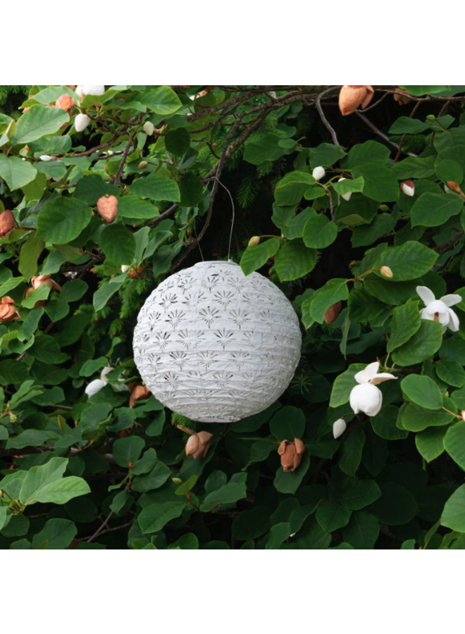 Soji Stella - Deco Globe - 12" Solar Lantern White