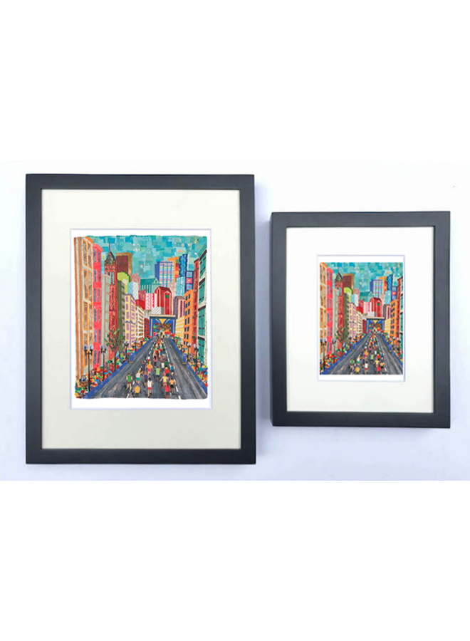 Boston Marathon 11x14 Black Framed Print