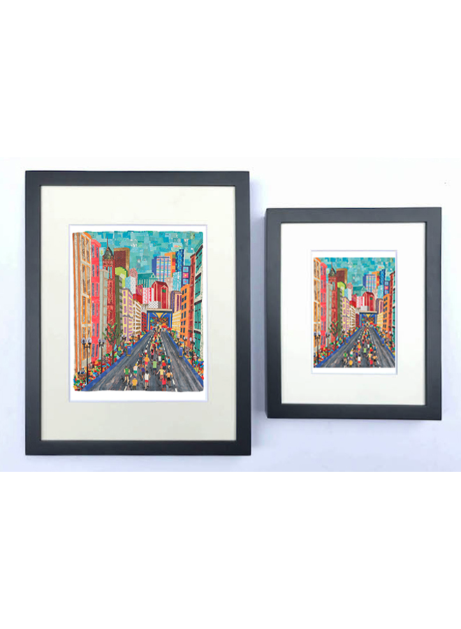 Boston Marathon 8x10 Black Framed Print