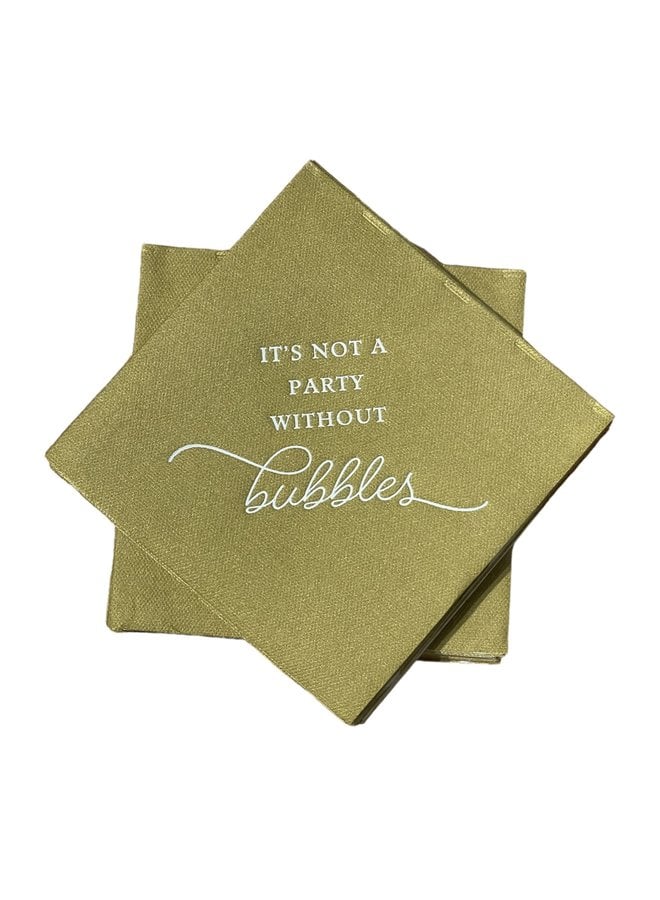 It's Not a Party without Bubbles Solid Gold Cocktail Napkins - 18 Per Package