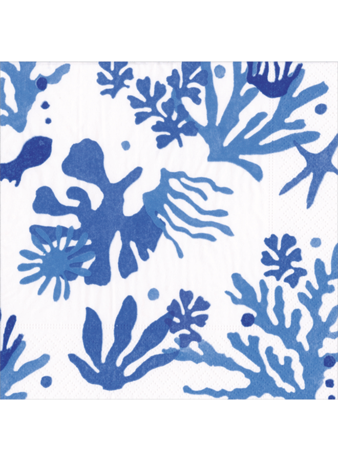 Matisse - Coral Blue Paper Cocktail Napkins - 20 Per Package