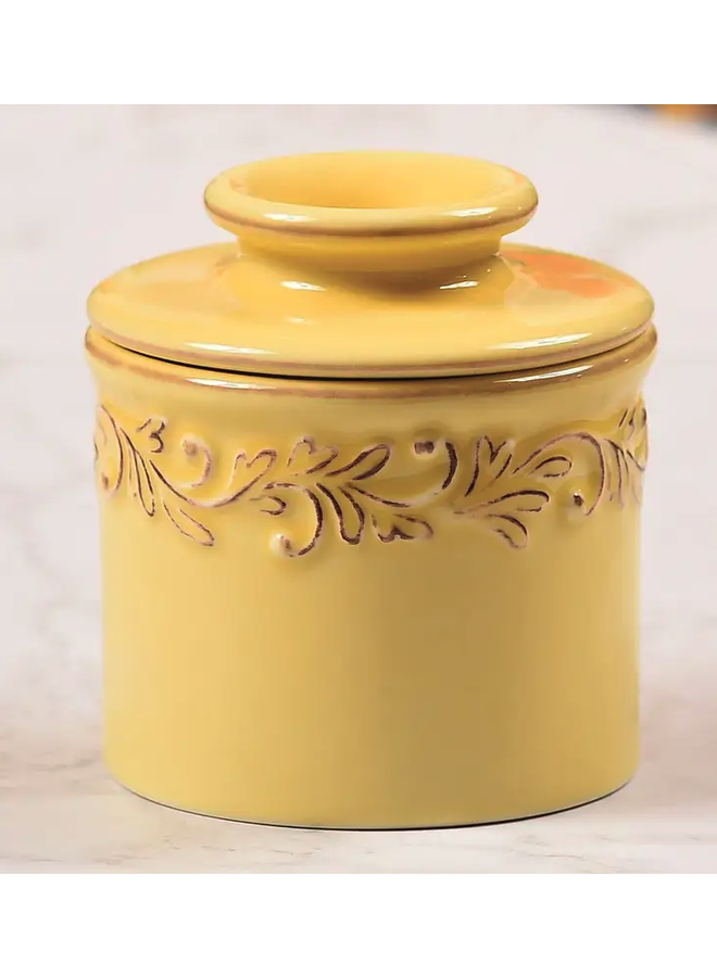 Antique Butter Bell Crock - Goldenrod
