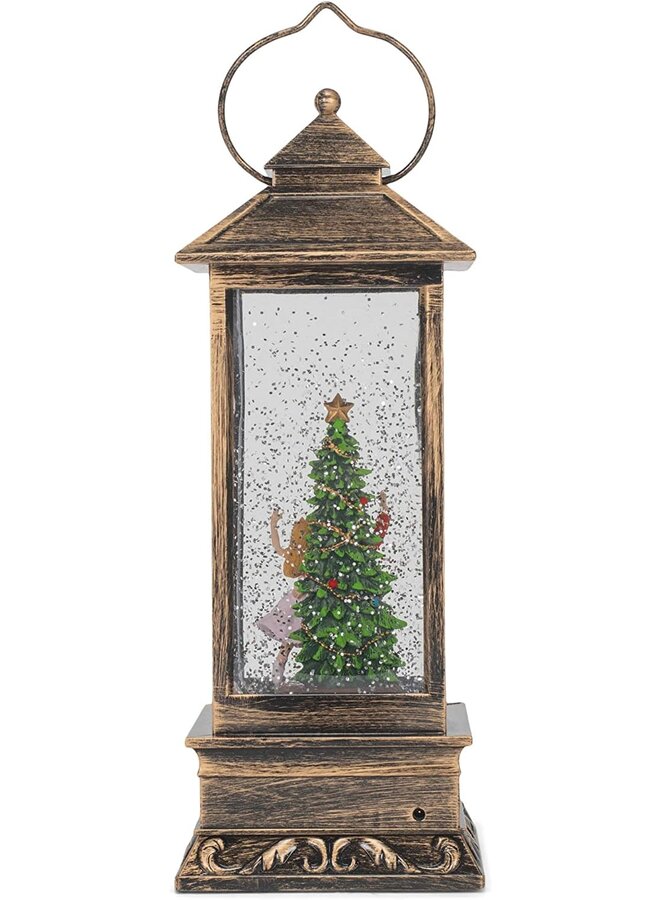 LED Swirl Lantern Nutcracker Ballet, 10.7 inch, Black