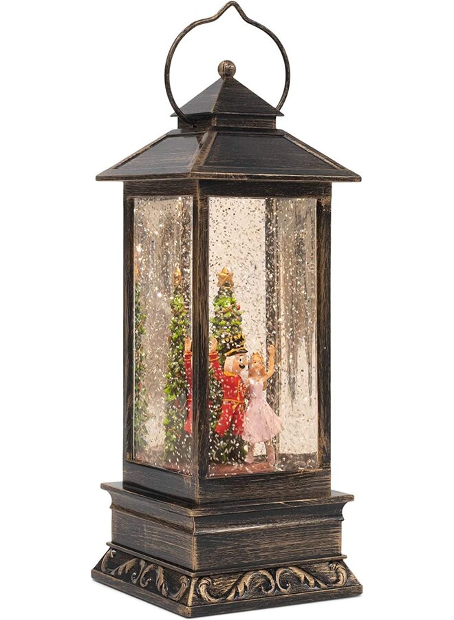 10.7"H LED Swirl Nutcracker Ballet Lantern in Black