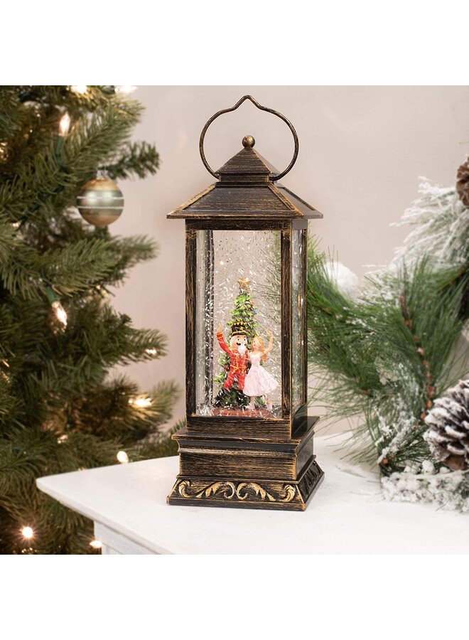 LED Swirl Lantern Nutcracker Ballet, 10.7 inch, Black