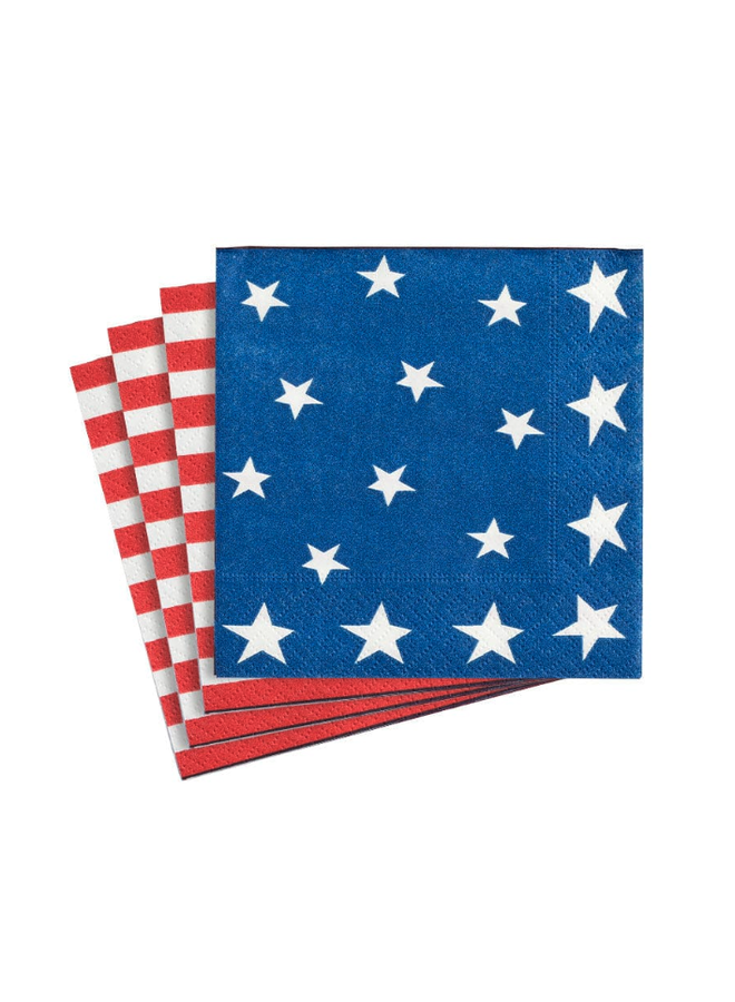 Stars and Stripes Paper Cocktail Napkins - 20 Per Package